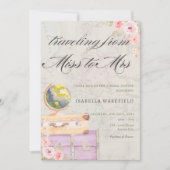 Invitation Voyage de Mlle à Mme Fête des mariées de voyage (Devant)