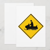 Invitation Voyage de neige Signaler neige hiver (Devant / Derrière)