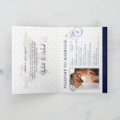 Invitation Voyage de passeport Destination Mariage bleu (Intérieur)