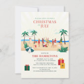 Invitation Voyage de plage en famille pour Noël en juillet (Devant)
