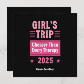 Invitation Voyage Des Filles Moins Cher Qu'Un Voyage Thérapeu (Devant / Derrière)