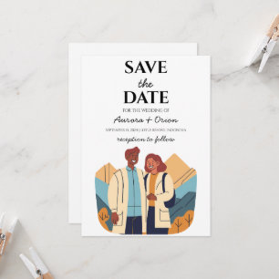 Invitation voyage destination mariage enregistrer la date