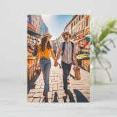 Invitation voyage destination mariage enregistrer la date (Debout devant)