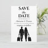 Invitation voyage destination mariage enregistrer la date (Debout devant)