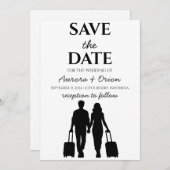 Invitation voyage destination mariage enregistrer la date (Devant / Derrière)
