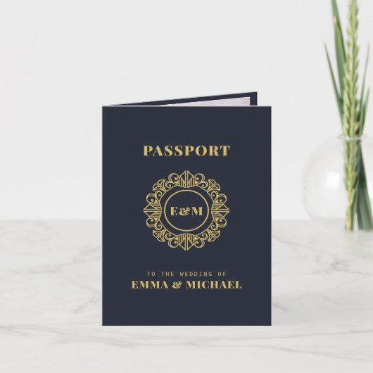 Invitation Voyage Destination Passeport Mariage Enregistrer l (Devant)
