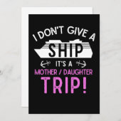 Invitation Voyage en bateau de croisière mère et fille (Devant / Derrière)