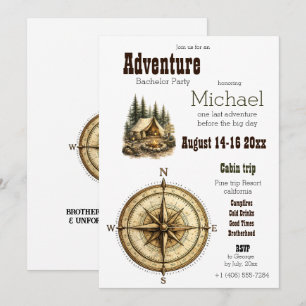 Invitation Voyage en cabane d'aventure Enterrement de vie de