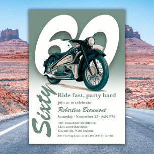 Invitation Voyage en moto classique à grande vitesse pour un