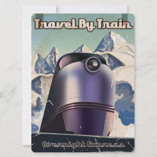 Invitation Voyage en train art vintage de science-fiction