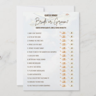 Invitation Voyage Fête des mariées mariée et jeu de chambre