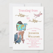 Invitation Voyage Fête des mariées Voyage de Mlle à Mme. (Devant)