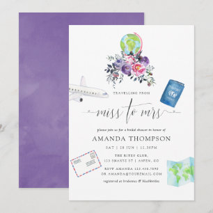 Invitation Voyage Floral De Miss À Mrs Enterrement De Vie De