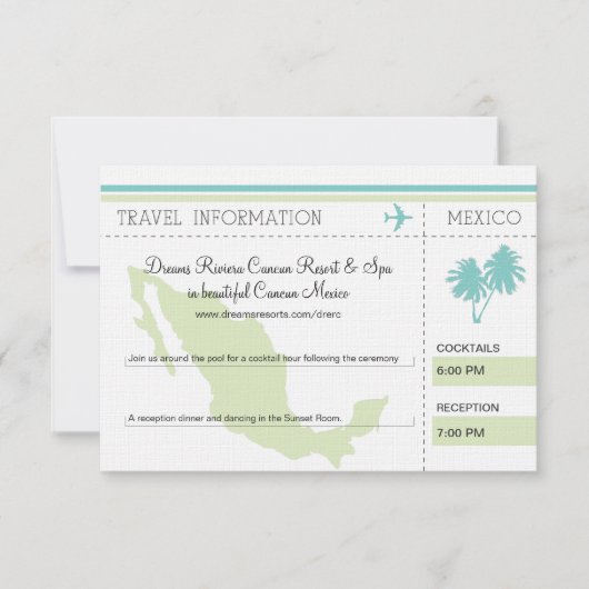 Invitation Voyage Information Embarquement Pass AU MEXIQUE (Devant)