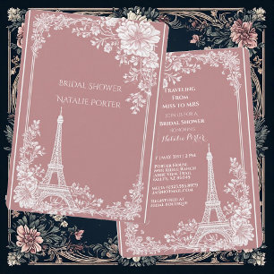 Invitation Voyage Romantique de Miss à Mrs Shower de Mariée