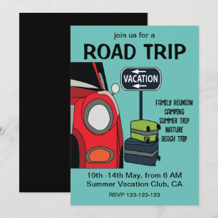Invitation Voyage sur la route Vacances d'été