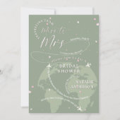 Invitation Voyager à la Fête des mariées des pétales verts de (Devant)