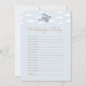 Invitation Voyager Baby shower d'avion des souhaits pour bébé (Devant)