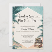 Invitation Voyager de Miss à Mme douche tropicale nuptiale (Devant)