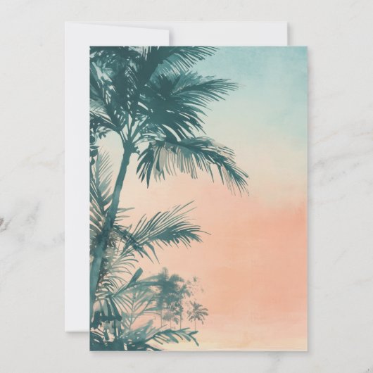 Invitation Voyager de Miss à Mme douche tropicale nuptiale (Dos)