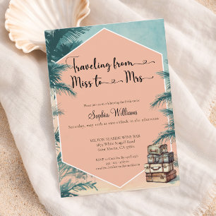 Invitation Voyager de Miss à Mme douche tropicale nuptiale