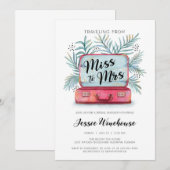 Invitation Voyager de miss à mme Fête de l'mariée (Devant / Derrière)