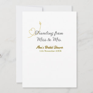Invitation Voyager de Miss à Mme nuptiale douche ajouter le n