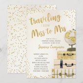 Invitation Voyager de Mlle à Mme Fête des mariées (Devant / Derrière)