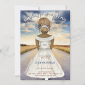 Invitation Voyager de Mlle à Mme Fête des mariées (Devant)