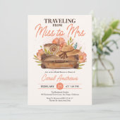 Invitation Voyager de Mlle à Mme Fête des mariées de voyage (Debout devant)