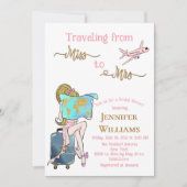 Invitation Voyager de Mlle à Mme Fête des mariées Voyage (Devant)