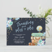 Invitation Voyager de Mlle à Mme Floral Fête des mariées (Debout devant)