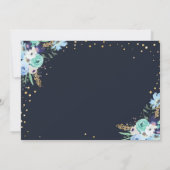 Invitation Voyager de Mlle à Mme Floral Fête des mariées (Dos)