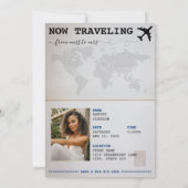 Invitation Voyager de Mlle à Mme Passeport Fête des mariées (Dos)