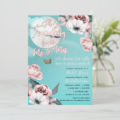 Invitation Voyager de Mme à Mme Fête des mariées rose Turquoi (Debout devant)