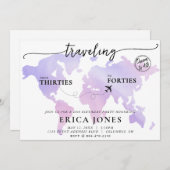 Invitation Voyager de Trente à Quarante Anniversaire 40e (Devant / Derrière)