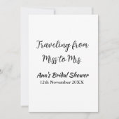 Invitation Voyager douche nuptiale ajouter nom date de manque (Devant)