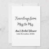Invitation Voyager douche nuptiale ajouter nom date de manque (Dos)