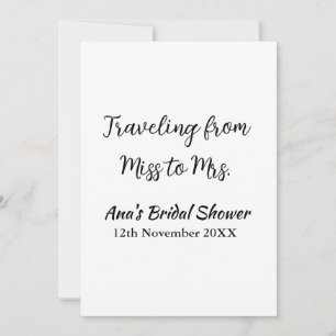 Invitation Voyager douche nuptiale ajouter nom date de manque