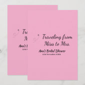 Invitation Voyager douche nuptiale ajouter nom date de manque (Devant / Derrière)