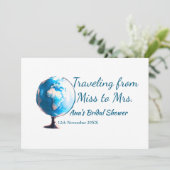 Invitation Voyager douche nuptiale ajouter nom date de manque (Debout devant)