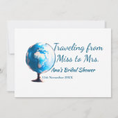 Invitation Voyager douche nuptiale ajouter nom date de manque (Dos)