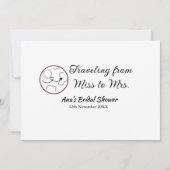 Invitation Voyager douche nuptiale ajouter nom date de manque (Dos)