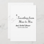 Invitation Voyager douche nuptiale ajouter nom date de manque (Devant / Derrière)