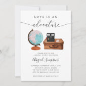 Invitation Voyager Fête des mariées Amour Est Une Aventure (Devant)