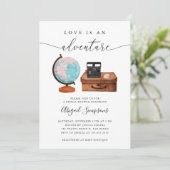 Invitation Voyager Fête des mariées Amour Est Une Aventure (Debout devant)