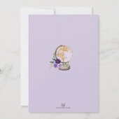 Invitation Voyager Mlle à Mme Purple Fête des mariées or (Dos)