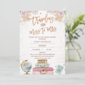 Invitation Voyager moderne Mlle à Mme Fête des mariées (Debout devant)