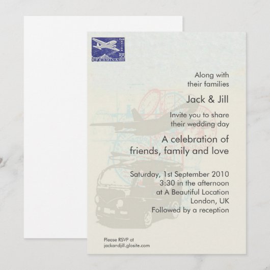 Invitation Voyageur 5x7 (Devant / Derrière)