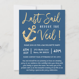 Invitation Voyagez Avant La Fête De Bachelorette Nautique Vei